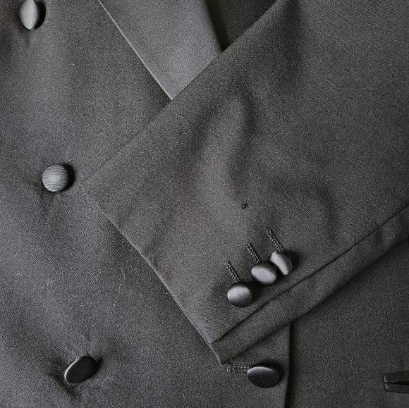 Givenchy Vintage Double Breasted Tuxedo Blazer in Black Wool Size 43 Short - Picture 12 of 16
